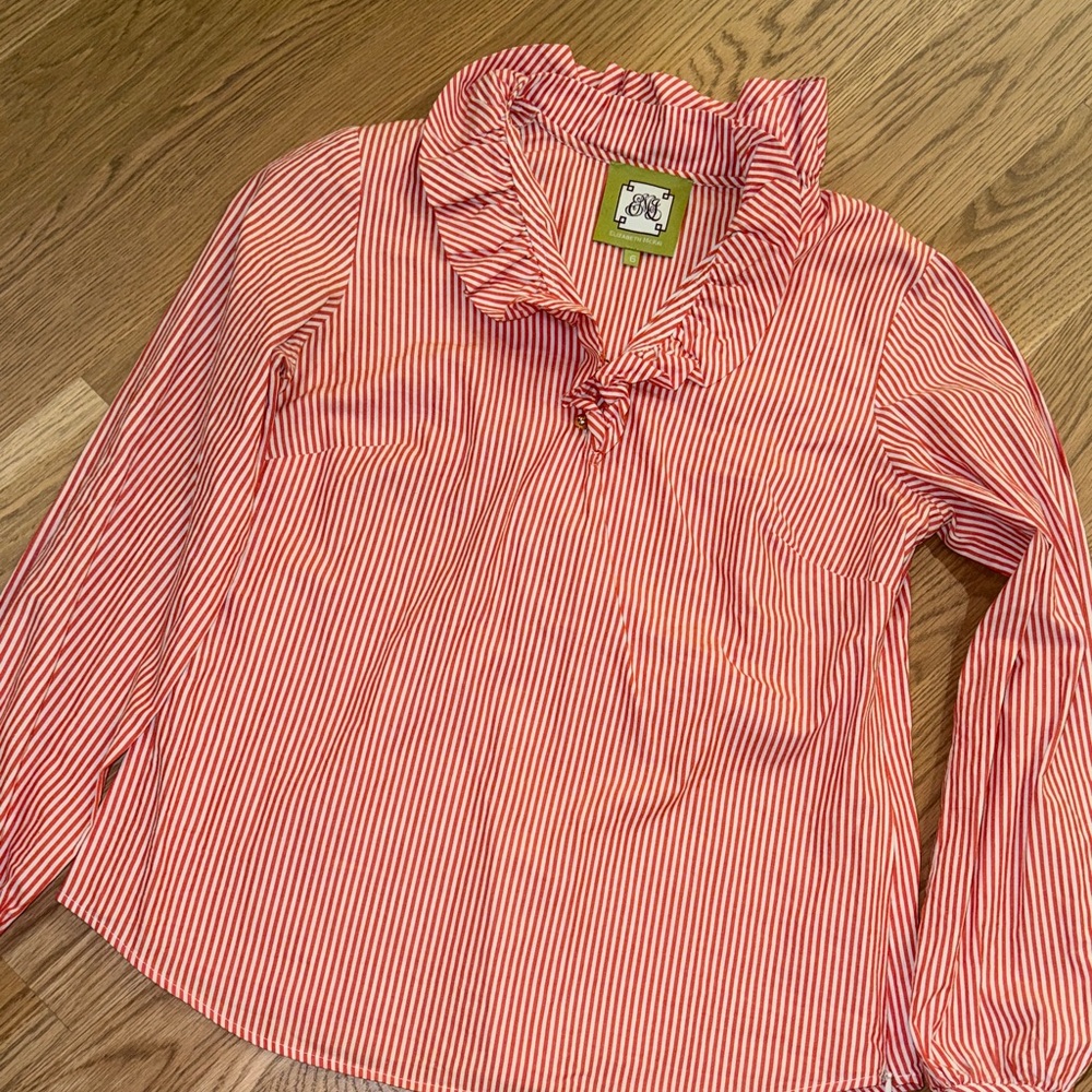 Elizabeth McKay Red and White Striped Top